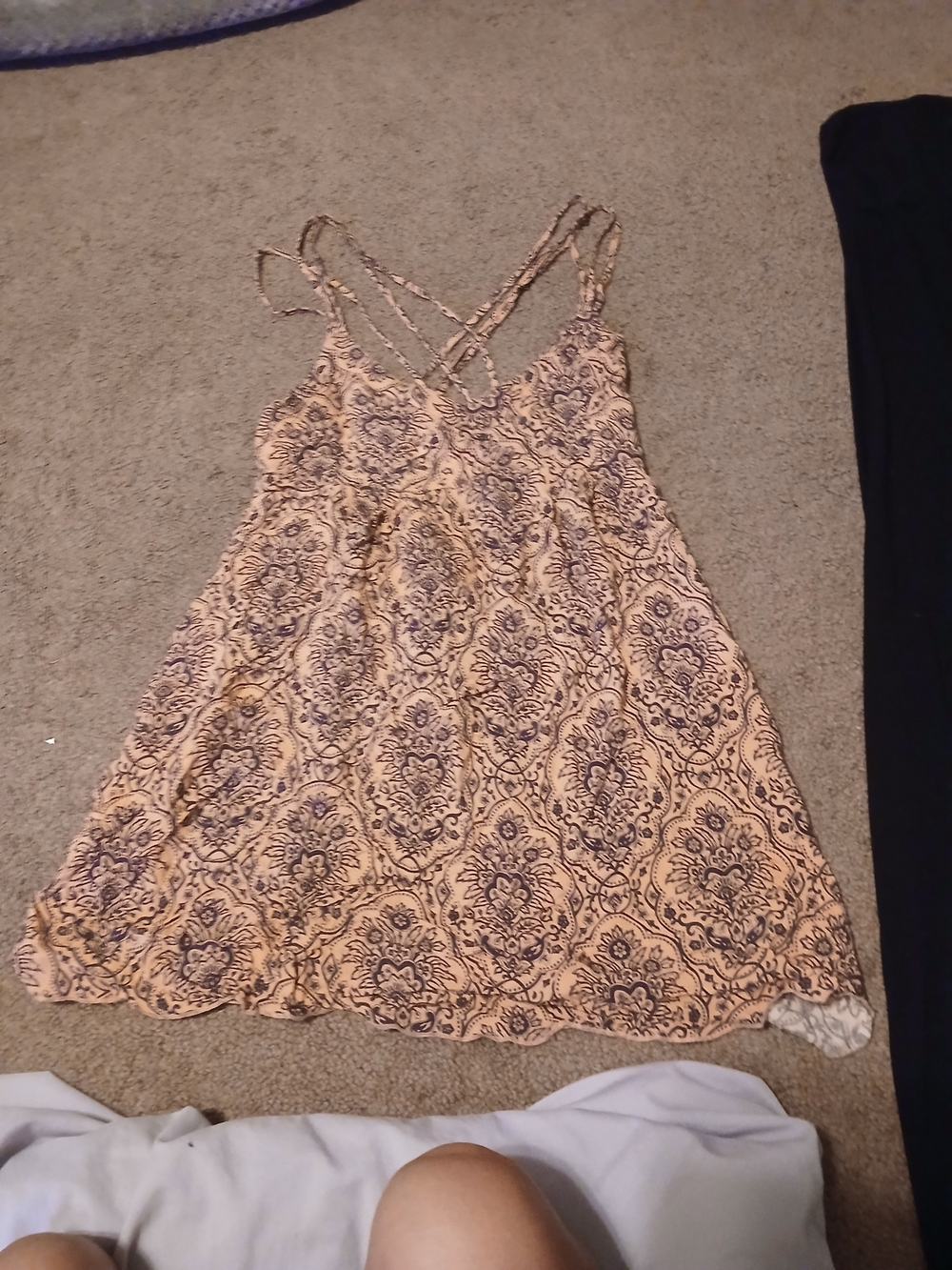 O'Neill Peach Chemise with Navy Medallion Print